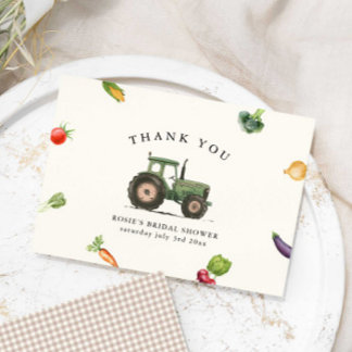 Ze is net van de boerenmarkt bruidsfeestje bedankkaart