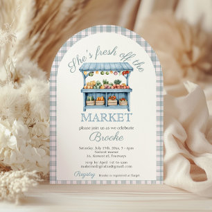 Ze is net van de markt af met blauw Vrijgezellenfe Kaart