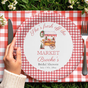 Ze is net van de markt Kerst Bruidsborrel Papieren Bordje