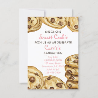 Ze is One Smart Cookie Afstuderen Invitation Kaart