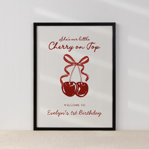 Ze is onze kleine kers op de meisjes 1e verjaardag poster