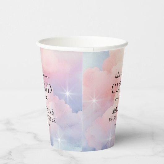 Ze is op Cloud 9 Dreamy Stars Bruiloftsfeest Papieren Bekers (Rechts)