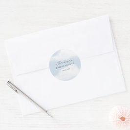 Ze is op Cloud 9 Droomachtige Aquarel Bruidsdouche Ronde Sticker