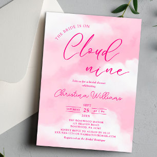 Ze is op Cloud 9 Pink Vrijgezellenfeest Kaart