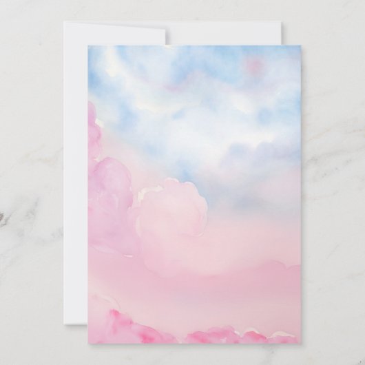 Ze is op Cloud 9 roze Waterverf Vrijgezellenfeest Kaart (Achterkant)