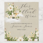 Ze is op Cloud Wijn Bruiloft Uitnodiging Etiket (Enkel label)