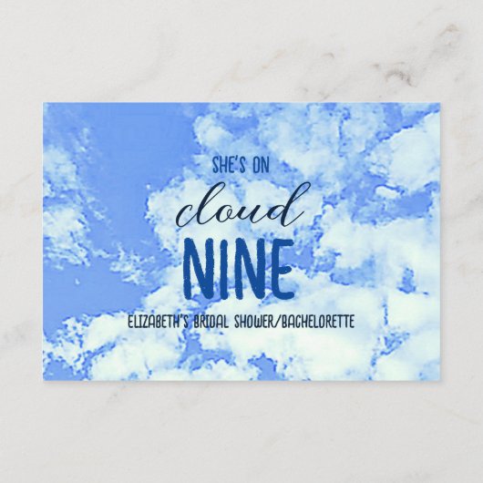 Ze is op de cloud negen! Vrijgezellenfeest/Bachelo Advieskaart (Achterkant)