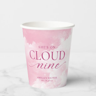 Ze is op roze wolk negen bruidsfeest papieren bekers