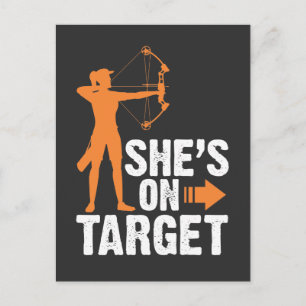 Ze is op Target - Archer Arrow Archery Women Girl Briefkaart