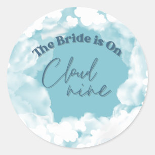 Ze is op wolk 9 Elegante Bruids Bruiloft Droom Ronde Sticker