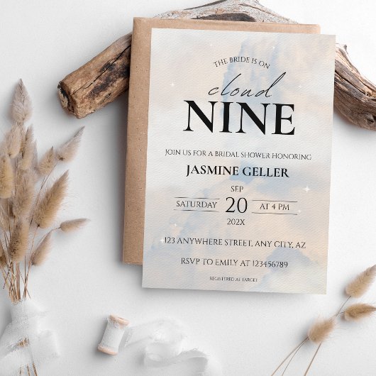 Ze is op wolk 9 Elegante Bruidsdouche Droomy Kaart