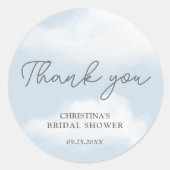 Ze is op Wolk 9 Waterverf Bruidsdouche Ronde Sticker (Voorkant)