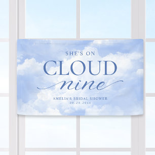 Ze is op wolk negen blauw bruids douche spandoek