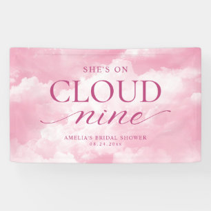 Ze is op wolk negen roze bruidsdouche spandoek