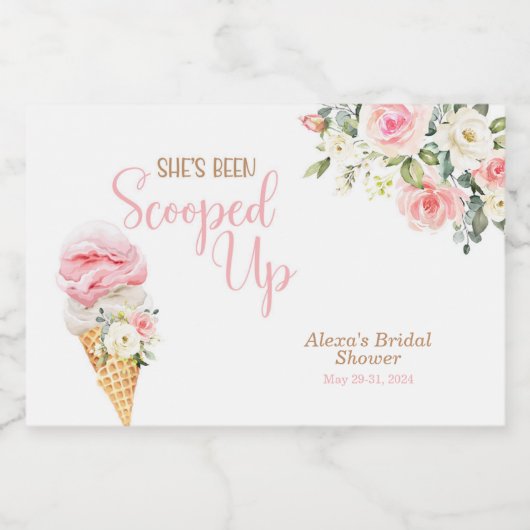 Ze is opgepakt Aangepaste MINI Sparkling Wijnetiket (Enkel label)