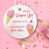 Ze is opgepakt roze ijs bruidsdouche bedankjes labels