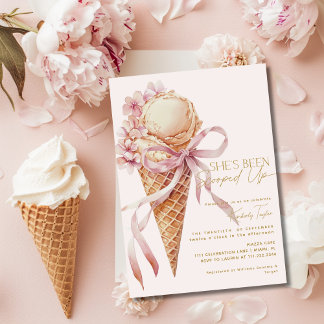 Ze is opgerold Ice Cream Pink Vrijgezellenfeest Kaart