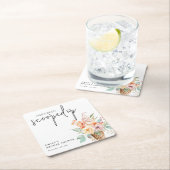 Ze Is Opgeschept Bruidsfeest Vierkante Kartonnen Onderzetter (Insitu)