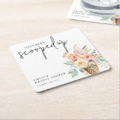 Ze Is Opgeschept Bruidsfeest Vierkante Kartonnen Onderzetter (Schuin)