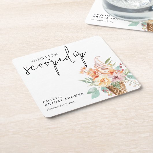 Ze Is Opgeschept Bruidsfeest Vierkante Kartonnen Onderzetter (Schuin)