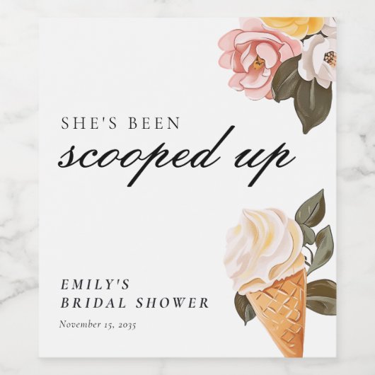 Ze Is Opgeschept Bruiloft Feest Wijn Etiket (Enkel label)