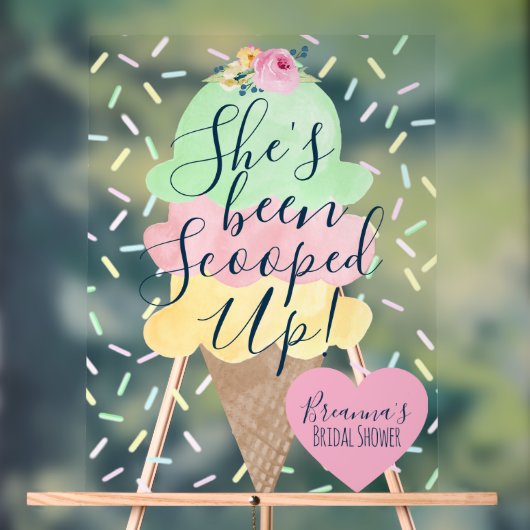 Ze Is Opgeschept Ijs Bruidsmeisjesfeest Acryl Bord (Neutraal)