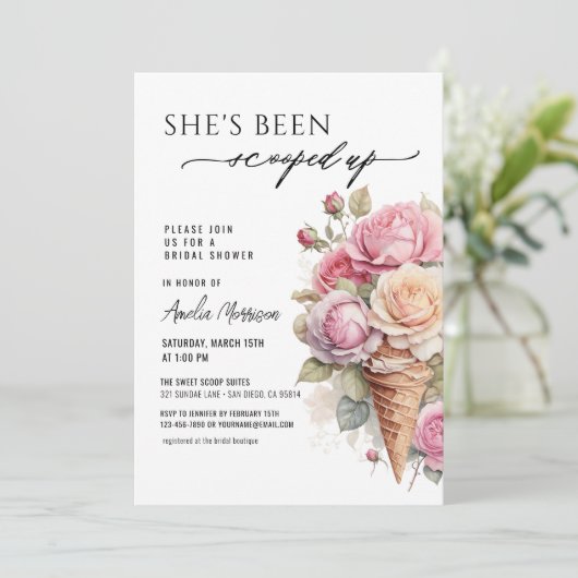 Ze Is Opgeschept Ijs Bruidsmeisjesfeestje Kaart (Staand voorkant)