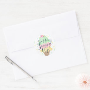 Ze Is Opgeschept Ijs Bruiloft Feest Ronde Sticker