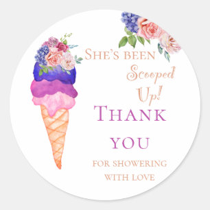 Ze is opgesleten Ice Cream Vrijgezellenfeest Dank Ronde Sticker