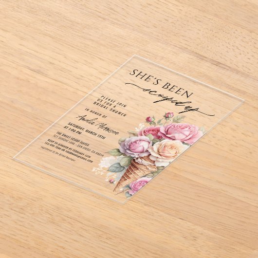 Ze is opgeslokt met ijscream-Vrijgezellenfeest Acryl Uitnodigingen (Laagn)