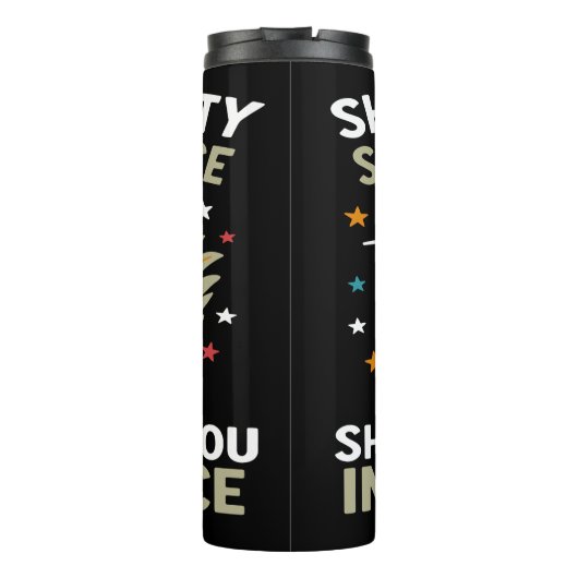 Ze is schoonheid, ze is genade..." - Funny Chicken Thermosbeker (Achterkant)