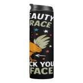 Ze is schoonheid, ze is genade..." - Funny Chicken Thermosbeker (Geroteerd rechts)