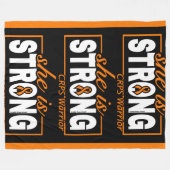 ZE IS STERK...KORPS FLEECE DEKEN (Voorkant (Horizontaal))