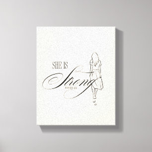 Ze is sterk Spreuken 31:25 Canvas Afdruk