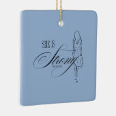 Ze is sterk Spreuken 31:25 Keramisch Ornament (Rechts)