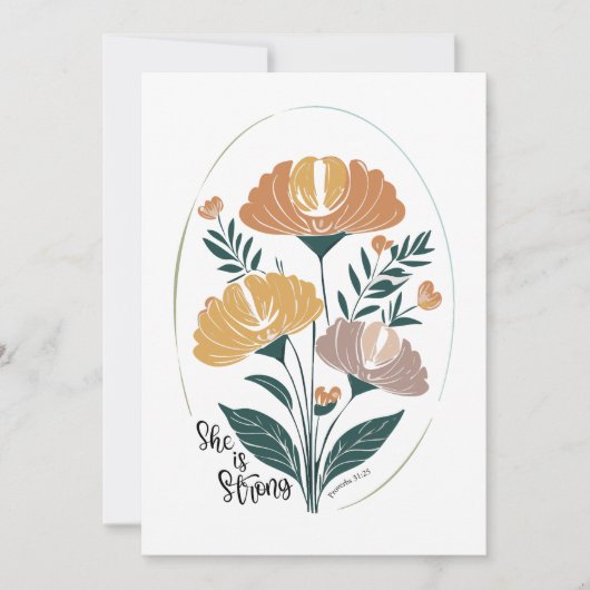 Ze is sterke psalm Boho Christelijke Inspirerend T Kaart (Voorkant)