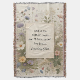 Ze is te dol op boeken bloemendeken | Little W Deken