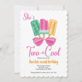 Ze is twee coole Schattigee eerste verjaardag pops Kaart (Voorkant)