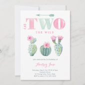 Ze is TWO wild 2e verjaardag cacti nodigt haar uit Kaart (Voorkant)