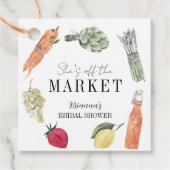 Ze is van de markt af Boerenmarkt Bruiloftsshowers Bedankjes Labels (Voorkant)