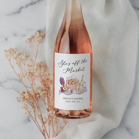 Ze is van de markt Boerengroentemarkt Bruiloft Bri Wijn Etiket