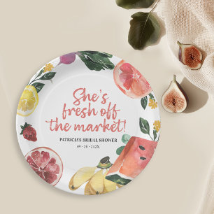 Ze is van de markt Boerenmarkt Bruidsborrel Papieren Bordje