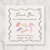 Ze is van de Markt Bold & Whimsical Handgetekend Bedankjes Labels (Achterkant)