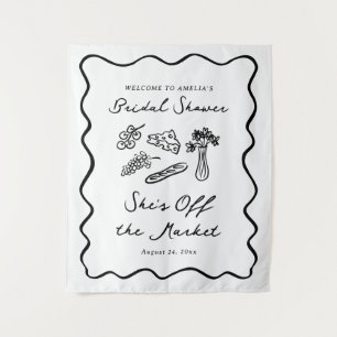 Ze is van de markt Bold & Whimsical Handgetekend Wandkleed