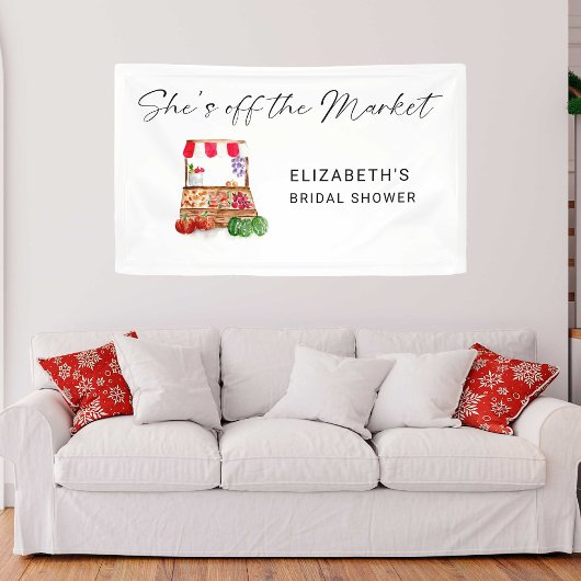 Ze is van de markt Bruidsfeest Welkomstscript Spandoek