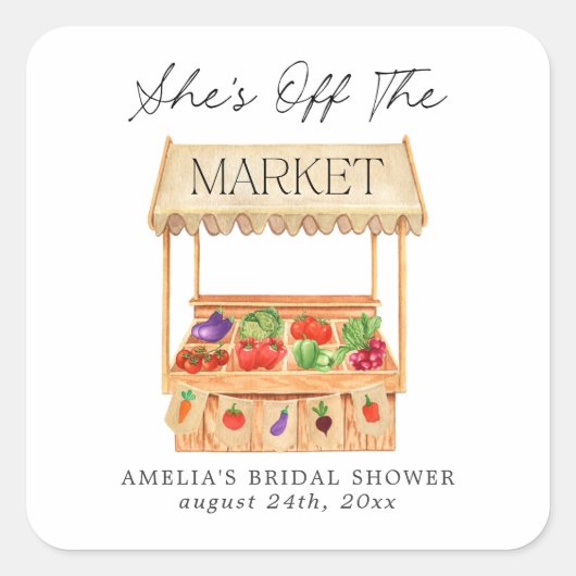 Ze is van de markt Canvas tas Vierkante Sticker (Voorkant)