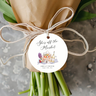 Ze is van de markt Farmer's Market Vrijgezellenfee Bedankjes Labels