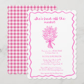 Ze is van de markt handgetekende Vrijgezellenfeest Kaart (Voorkant / Achterkant)