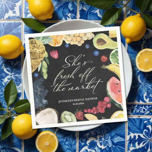 Ze is van de markt | schoolbord-Vrijgezellenfeest Servet