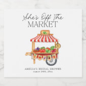 Ze is van de markt sparkling wijnetiket (Enkel label)